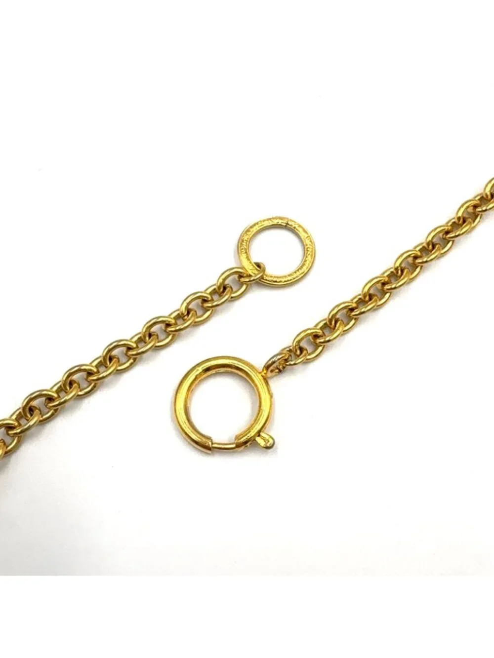 Chanel CC Logo Coin Motif Metal Faux Pearl Gold Necklace